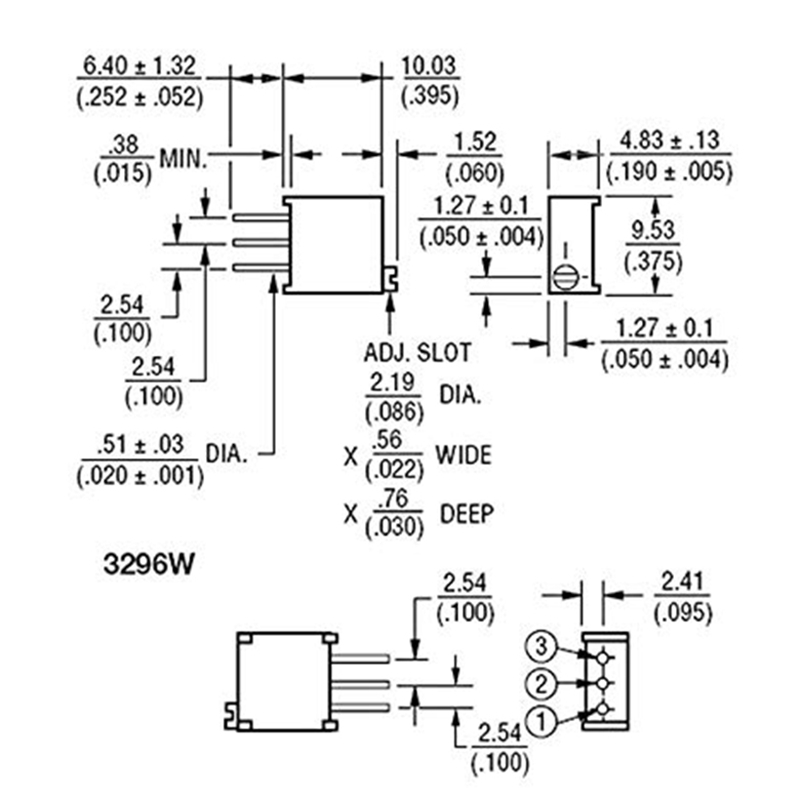 3296W Variable resistor/ Trimming Potentiometer